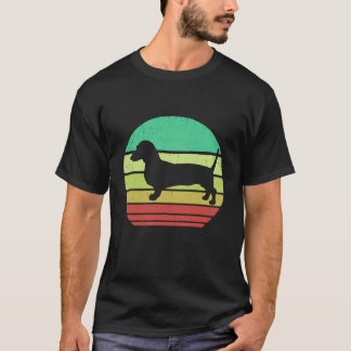 3 Retro Vintage Sonnenuntergang Doxie Dachshund Hu T-Shirt