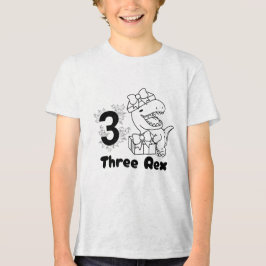3 Rex Dinosaur 3. Geburtstagskorb Girl Tri-Blend Shirt