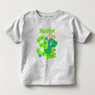 3 Rex Dinosaurier Geburtstags-Shirt Kleinkind T-shirt