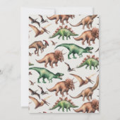 3-Rex Wasserfarbe T-Rex & Dinosaurier Kinder zum G Einladung (Rückseite)