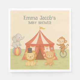 3 Ring Circus Baby Shower Serviette