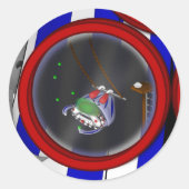 3 Ring Circus - Clown - Runder Aufkleber (Vorderseite)