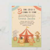 3 Ring Circus Triplet Baby Shower Invitation Einladung (Vorne/Hinten)