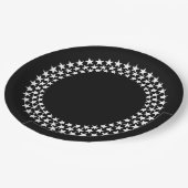 3 Rings Stars Black Paper Plate Pappteller (Schrägansicht)