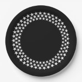 3 Rings Stars Black Paper Plate Pappteller (Vorderseite)