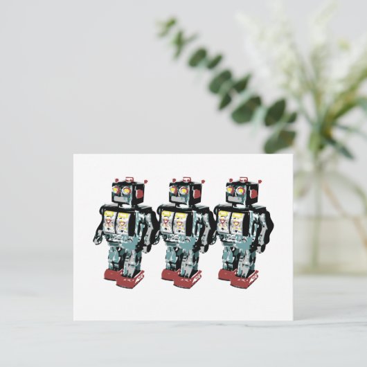 3 Roboter Postkarte (Stehend Vorderseite)