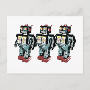 3 Roboter Postkarte
