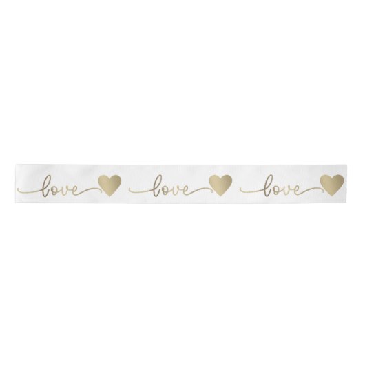 3" Romantische Liebe mit Gold Script Satinband (Vorderseite)