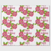 3 Rosa Geburtstags-Blume Geschenkpapier (Flach)