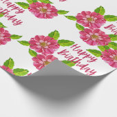 3 Rosa Geburtstags-Blume Geschenkpapier (Ecke)