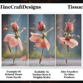 3 Rosa Rose Fairy Ballerinas DJ8R Decoupage Seidenpapier