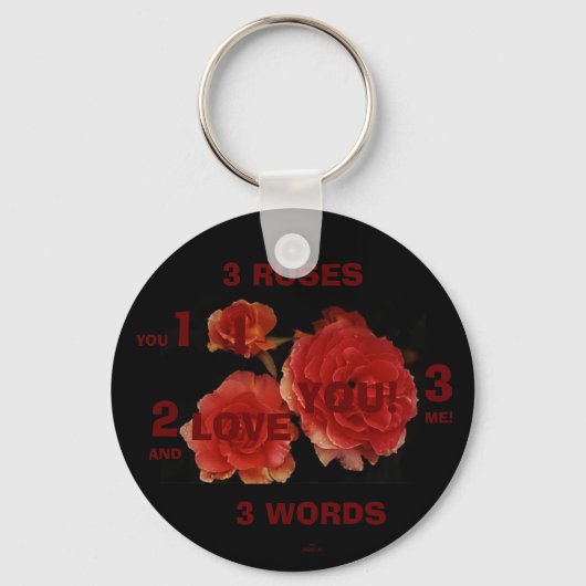 3 ROSE 3 WORTE SCHLÜSSELANHÄNGER (Vorderseite)