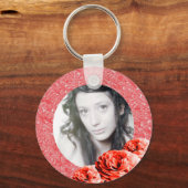 3 Rose/Foto Schlüsselanhänger (Vorderseite)