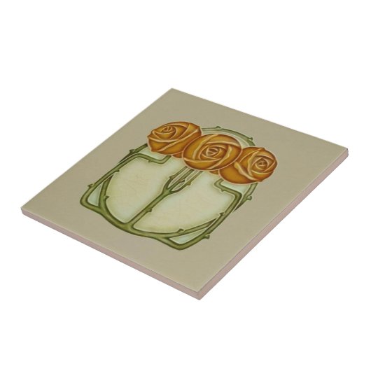 3 Rose Jugendstil Repro Antiquitätenparkprojekt Ke Fliese (Seite)