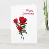 3 Rose Liebe Romantischer glücklicher Jahrestag Karte (Vorderseite)