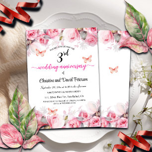 3. Rose zum Hochzeitstag Einladung
