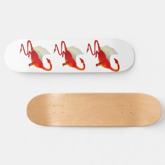3 rote Drachen Skateboard (Horizontal)