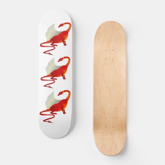 3 rote Drachen Skateboard (Vorderseite)