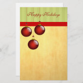 3 Rote Ornamente Briefpapier (Vorne/Hinten)