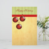 3 Rote Ornamente Briefpapier (Stehend Vorderseite)