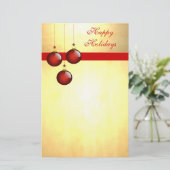 3 Rote Ornamente Briefpapier (Stehend Vorderseite)