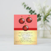 3 Rote Ornamente Einladung (Stehend Vorderseite)
