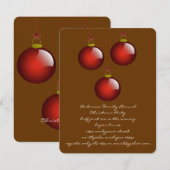 3 Rote Ornamente Einladung (Vorne/Hinten)