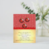 3 Rote Ornamente Einladung (Stehend Vorderseite)