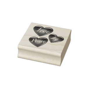3 Rotes Herz geformt, Liebe, Freude, Friedensherze Gummistempel