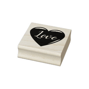 3 Rotes Herz, Liebe, Herz, Gummistempel