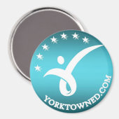 3" Round Magnet - Yorktown Bildung (Vorderseite/Rückseite)