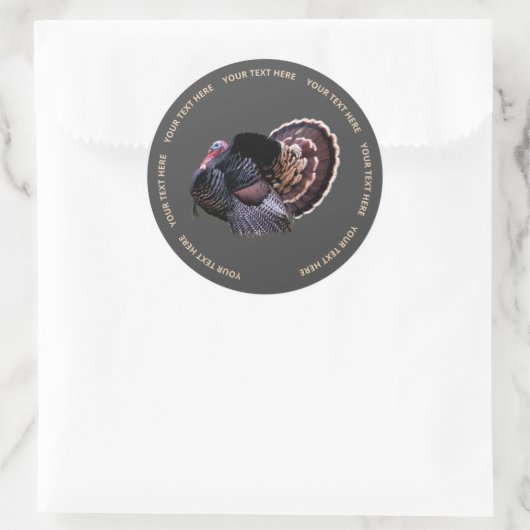 3" Round Wild Turkey Sticker (Tasche)