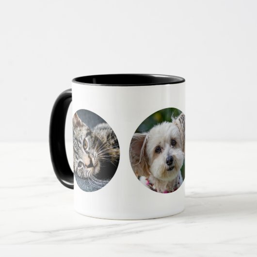 3 RUNDE Fotos machen Ihre eigene Tasse New Pet Cat (Vorderseite Links)