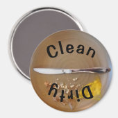 3" Runde, saubere/dreckige Tafel, Geschirrspülmasc Magnet (Vorderseite/Rückseite)