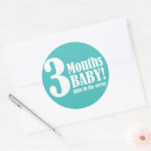 3" Runder STICKER - 3 Monate Schwangere (Umschlag)