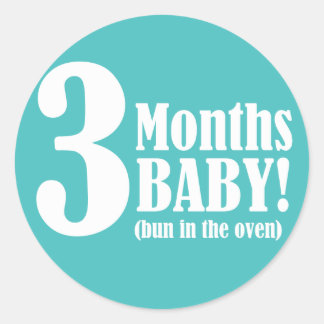 3" Runder STICKER - 3 Monate Schwangere