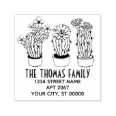 3 Rustikale Kaktus Pflanze Name Rücksendeadresse Permastempel (Design)