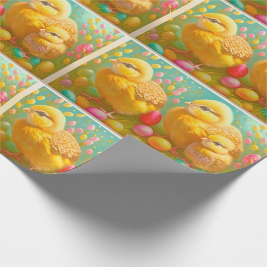 3 Sammlung von Osterhühnern und -eiern Geschenkpapier (Ecke)