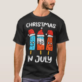 3 Santa Popsicles Christmas In July Cute Summer Xm T-Shirt (Vorderseite)
