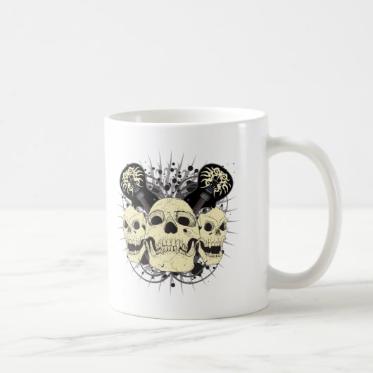 3 Schädel-Gitarren Kaffeetasse (Rechts)