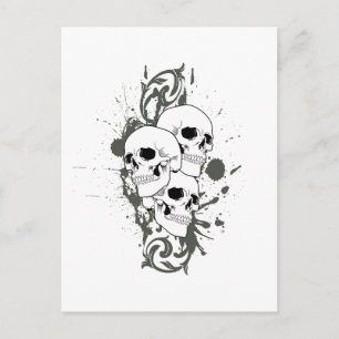 3 Schädel Postkarte