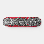 3 Schädelgegenstände mit Rose Goth Punk Zeichnunge Skateboard (Horizontal)