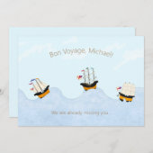 3 Schiffe auf dem Rollsee Personalisiert Mitteilungskarte (Vorne/Hinten)