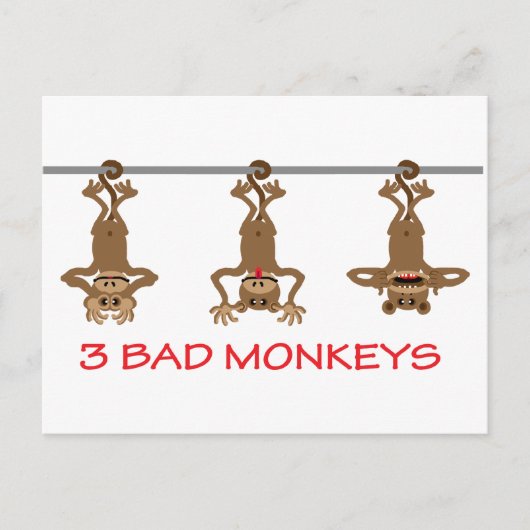 3 Schlechte Affen Postkarte (Vorderseite)