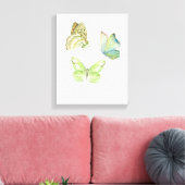 3 Schmetterlinge Wandkunst - Wrapped Canvas Leinwanddruck (Insitu (Wohnzimmer))