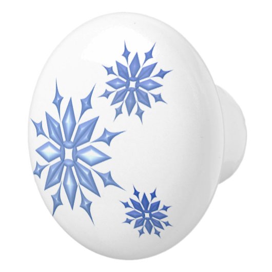 3 Schneeflocken Keramikknauf (Rechts)