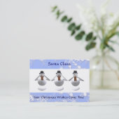 3 Schneemann-WeihnachtsVisitenkarte u. Kalender Visitenkarte (Stehend Vorderseite)