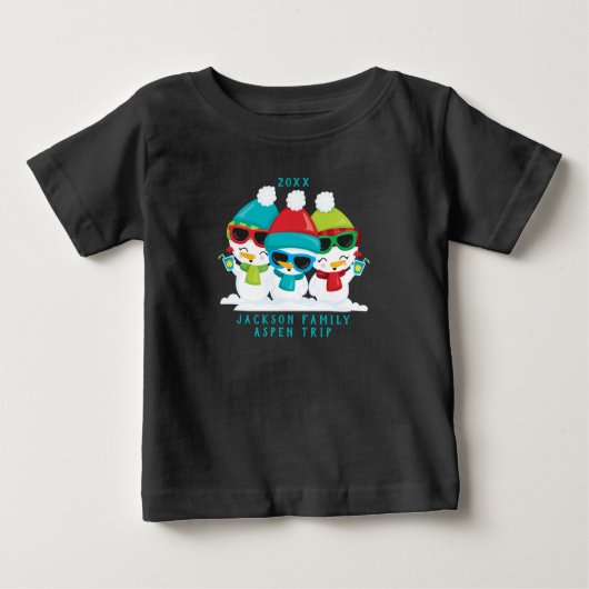 3 Schneemänner WeihnachtsWinter Familienmaßgeschne Baby T-shirt (Vorderseite)