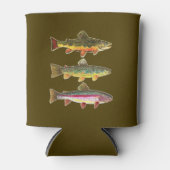 3 Schöne Forellen, Fliegenfischen, Angeln Dosenkühler (Vorderseite)