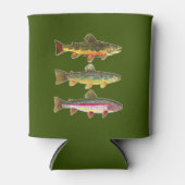 3 Schöne Forellen, Fliegenfischen, Angeln Dosenkühler (Vorderseite)